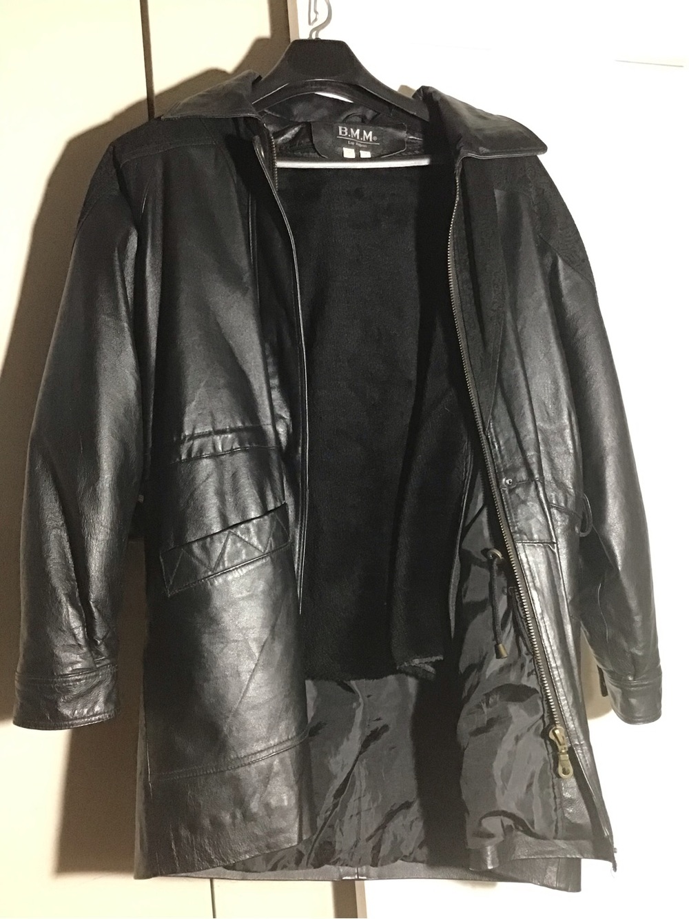 Women’s Black Leather Jacket with Plush Lining